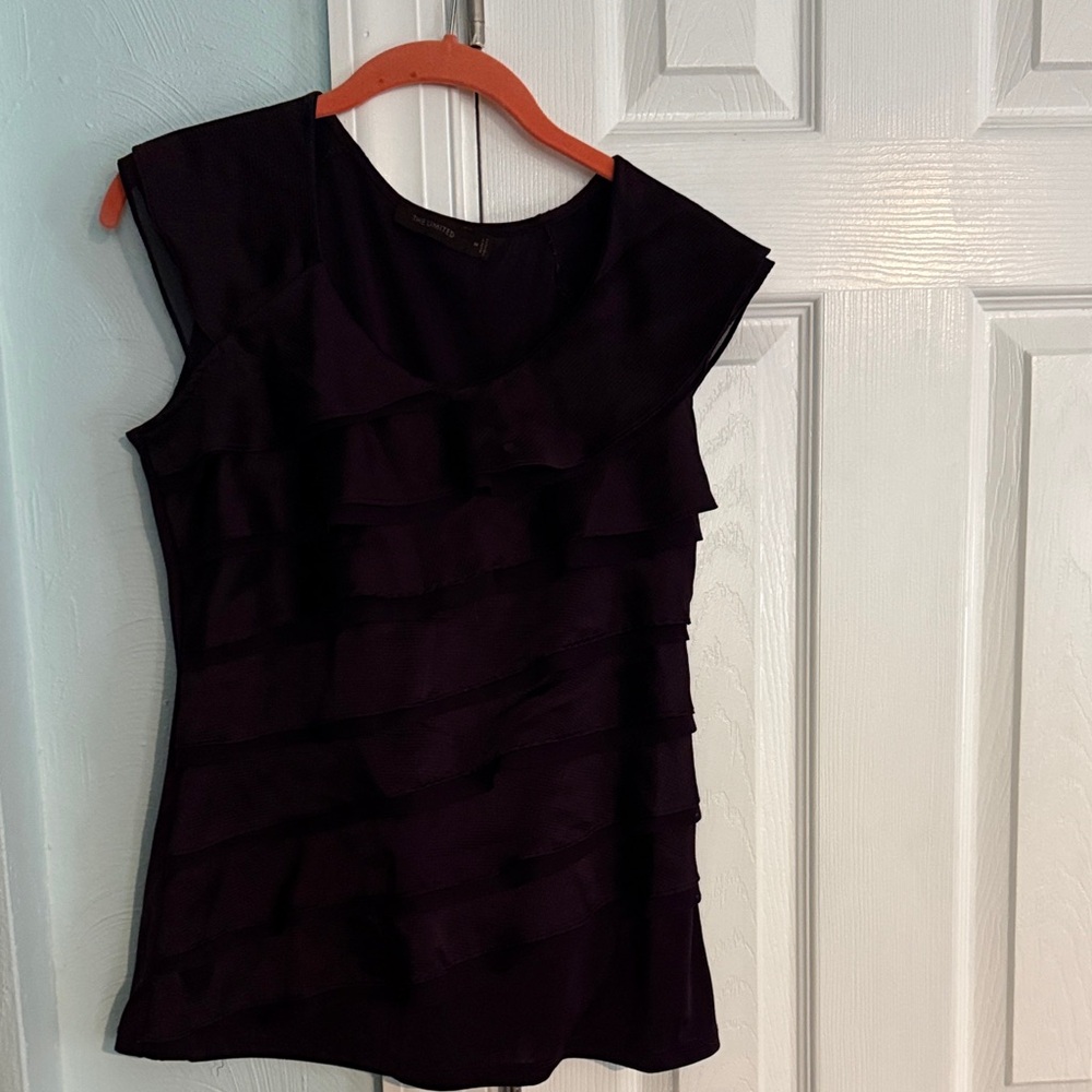The Limited Elegant Purple Ruffle Blouse